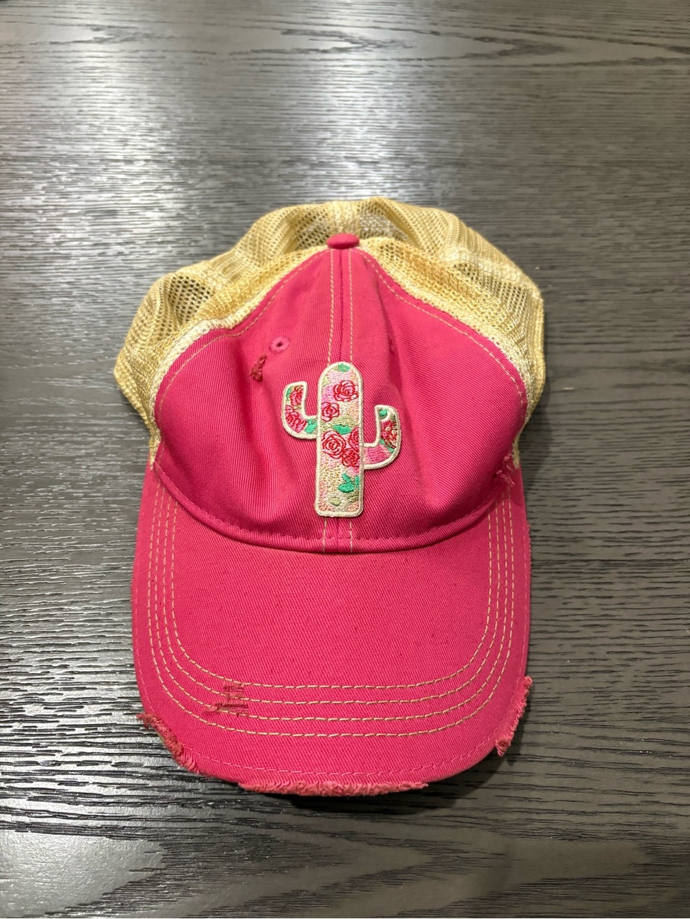 Pink & Gold Floral Cactus Hat